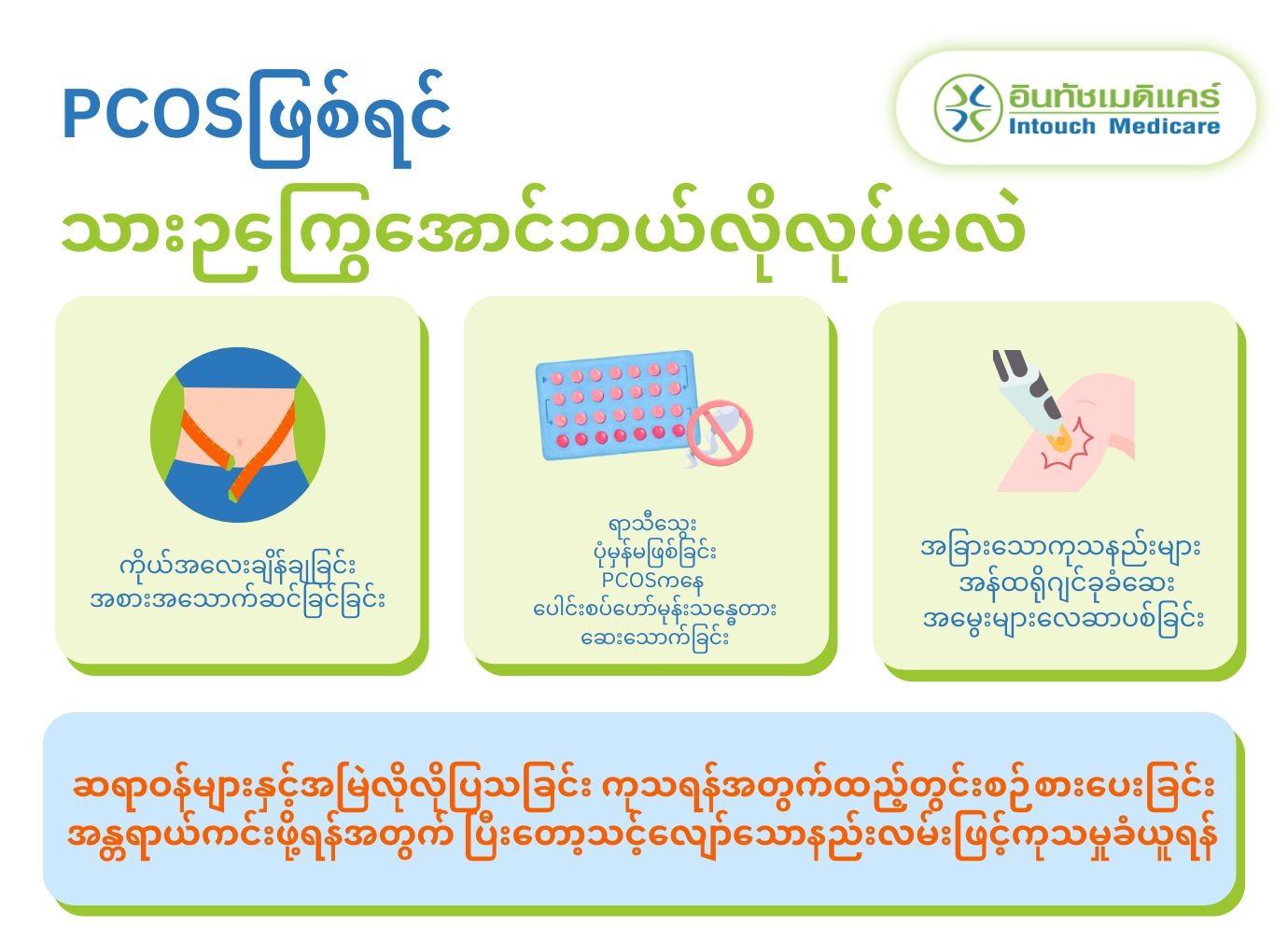 PCOSဖြစ်ရင် သားဉကြွေအောင်ဘယ်လိုလုပ်မလဲ